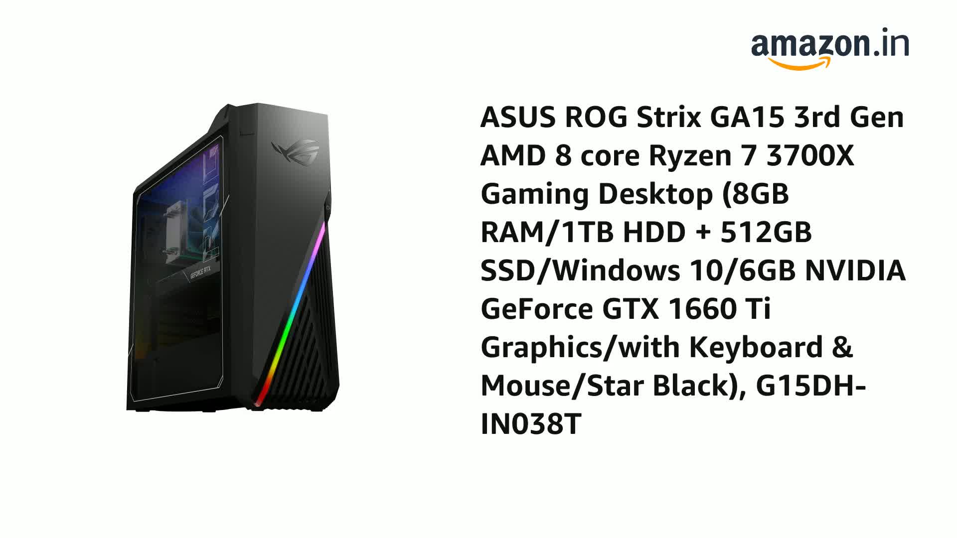 ASUS ROG Strix GA15 3rd Gen AMD 8 core Ryzen 7 3700X Gaming ASUS ROG Strix GA15 3rd Gen AMD 8 core Ryzen 7 3700X Gaming